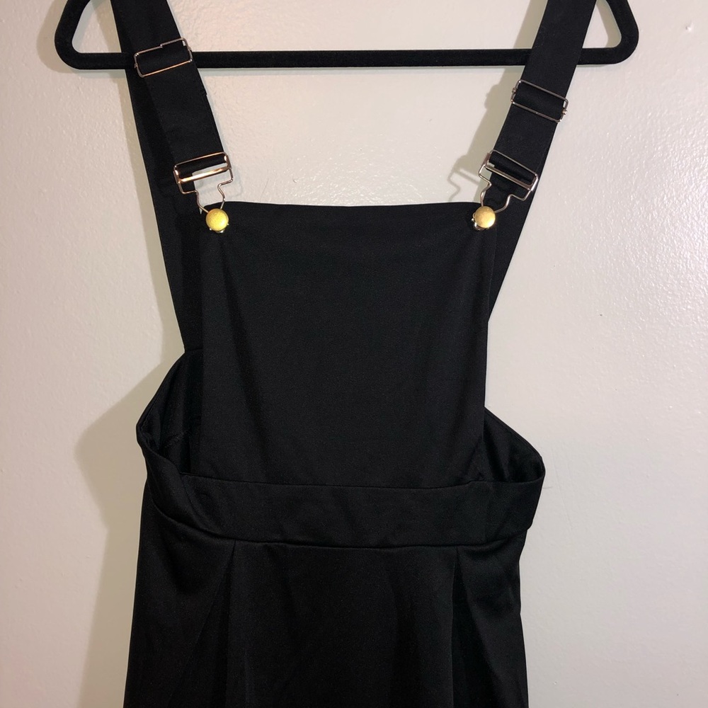 Black overall dress